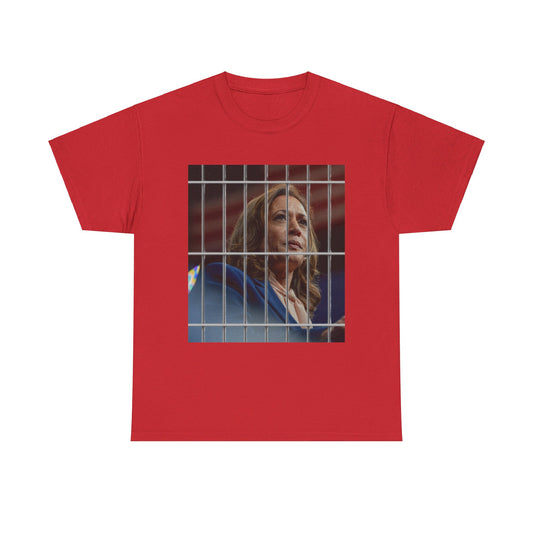 Unisex Tee Kamala For Prison 2024 Shirt with Kamala Harris Behind Bars